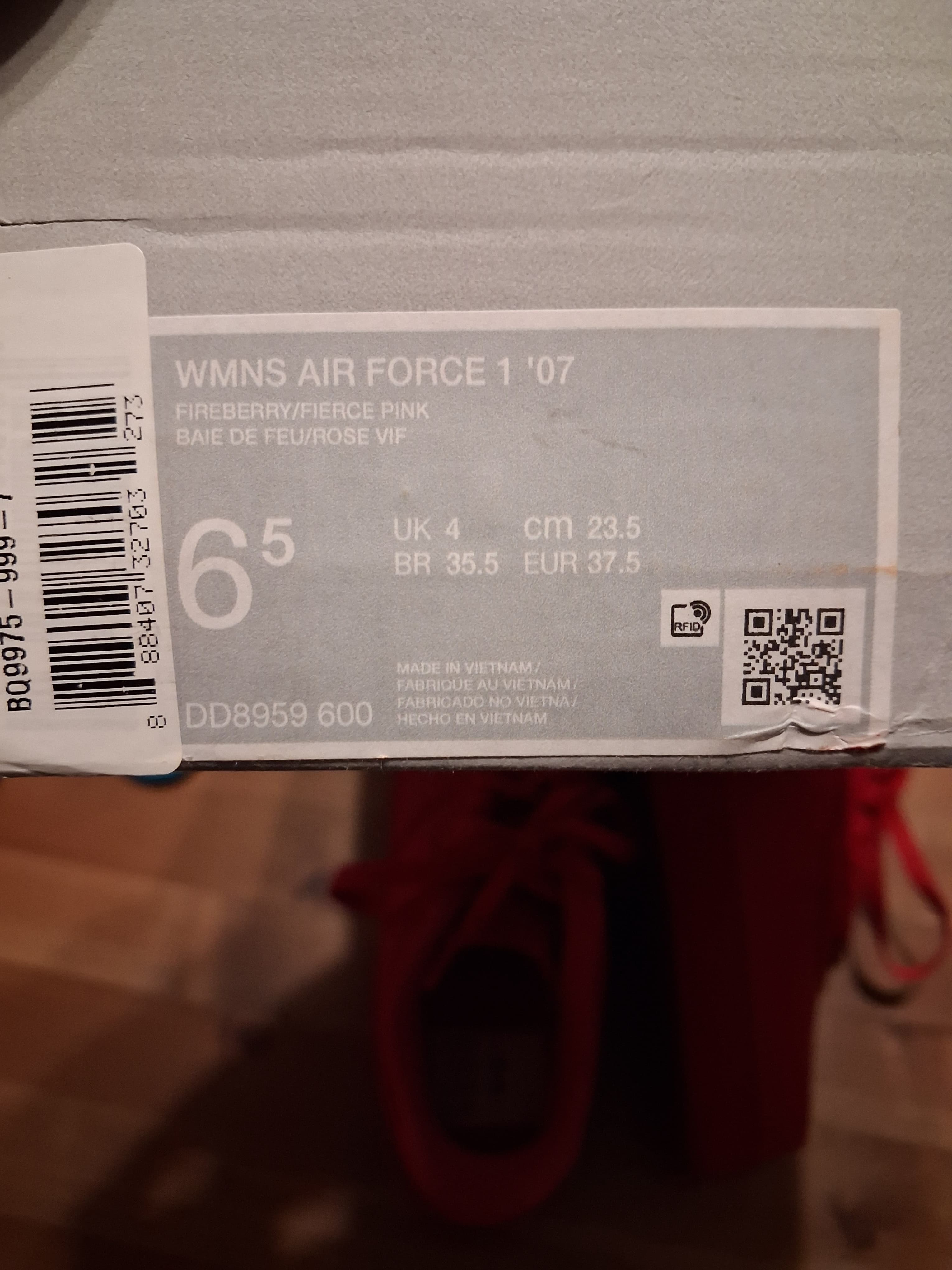 nike air Force 1 07 fireberry/ fierce pink (37.5)(dd8959 600)