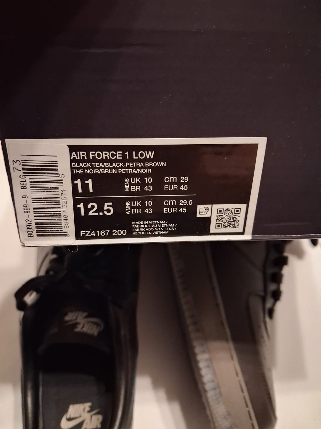 Nike air Force 1 low Paris black tea/ black petra brown (45) (FZ4167 200)