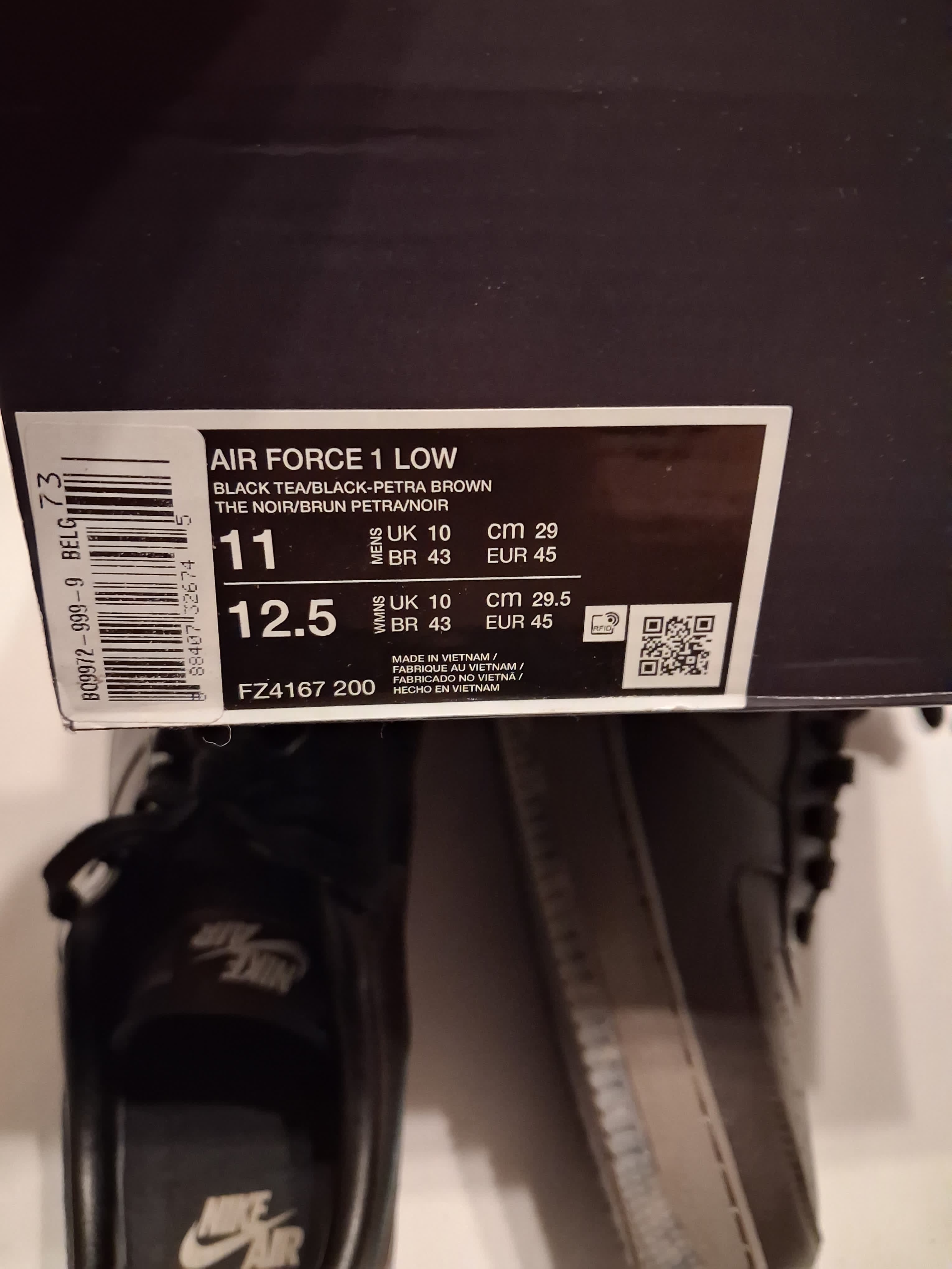 Nike air Force 1 low Paris black tea/ black petra brown (45) (FZ4167 200)