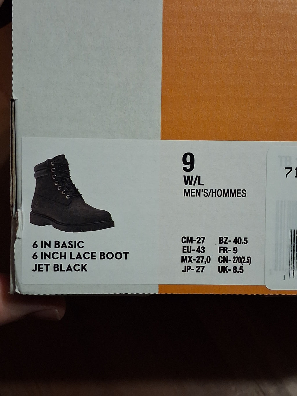 Timberland 6 inch lace boot jet black (43)