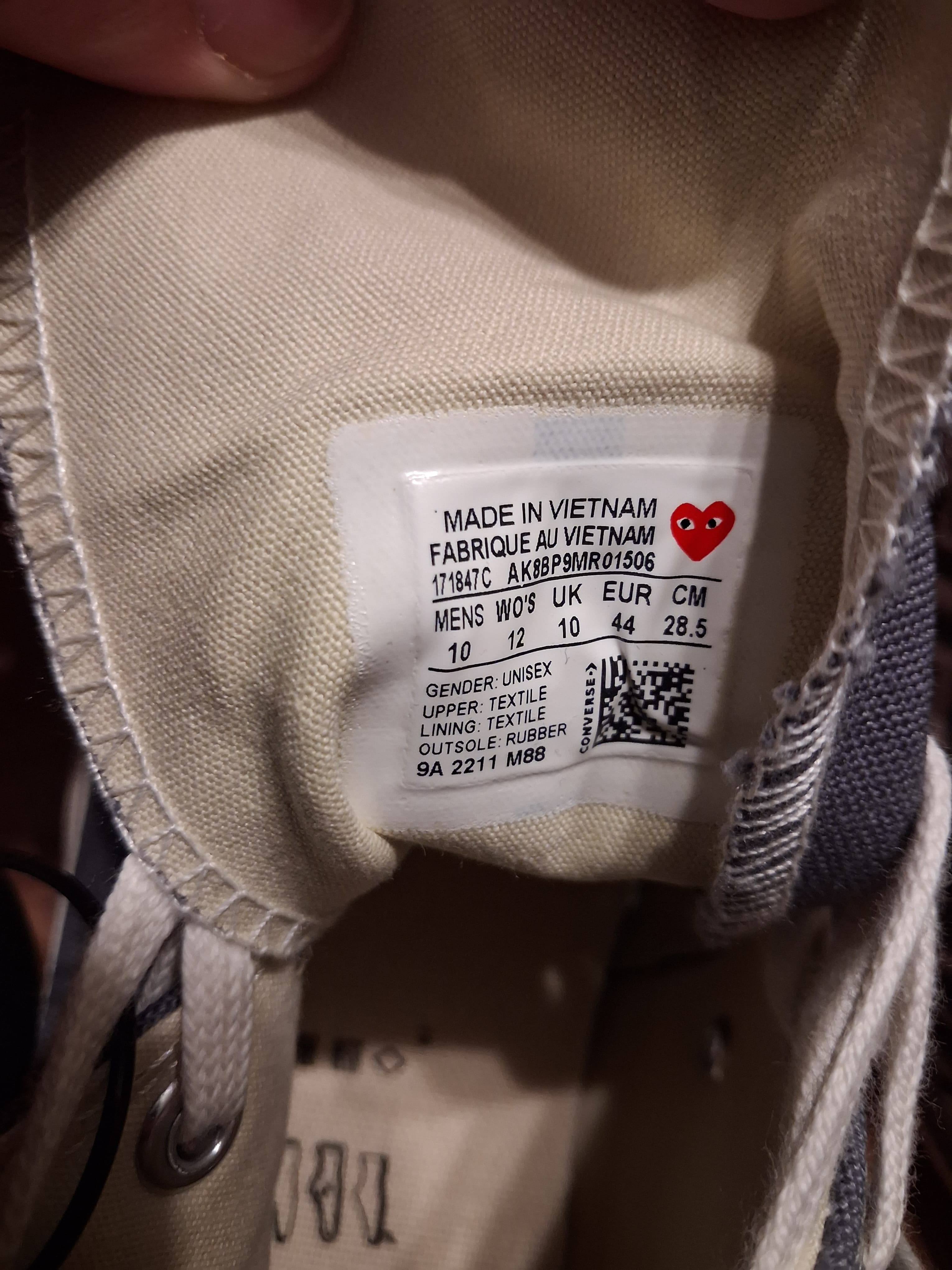 Converse Chuck Taylor All Star 70 Hi x COMME des GARÇONS PLAY(44)(171847C)