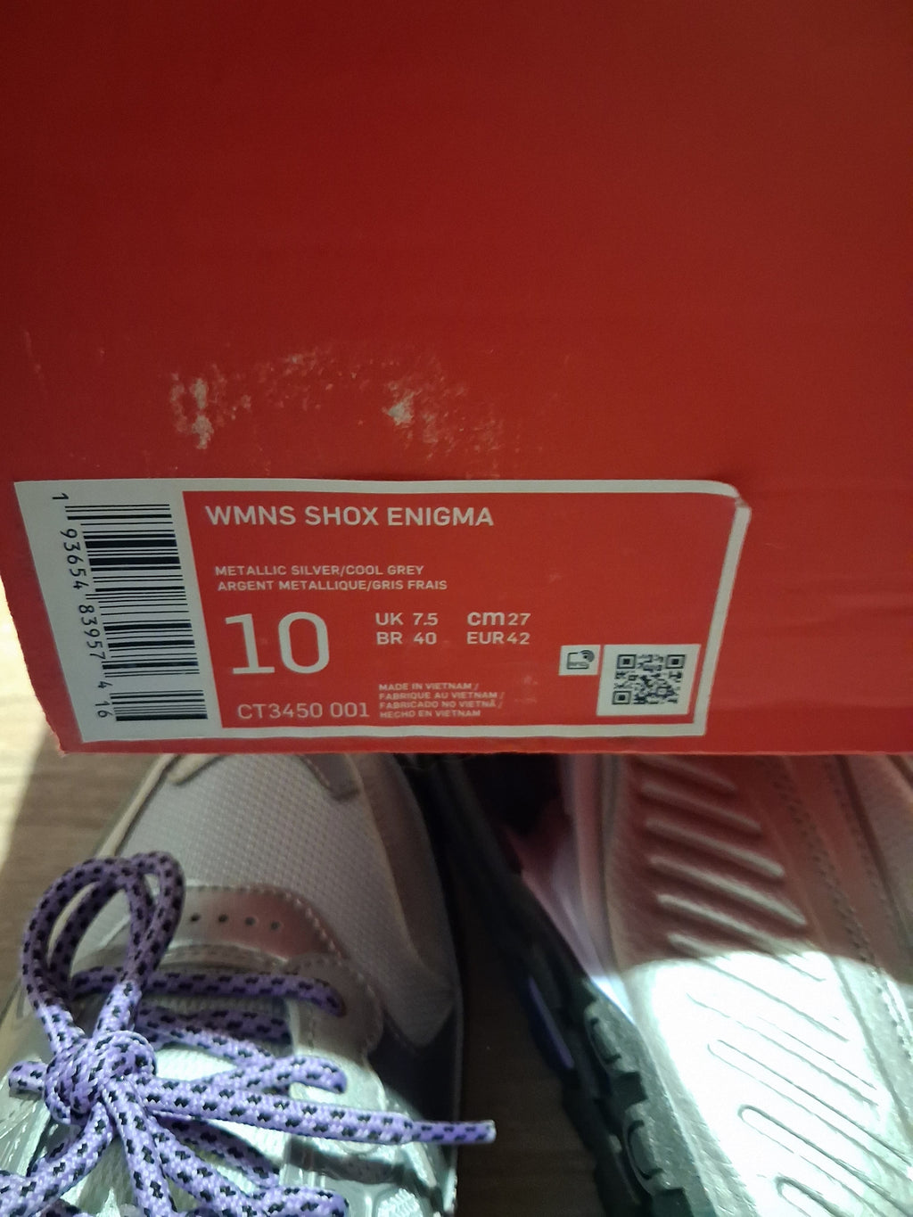 Nike Shox Enigma Metallic Silver / Cool Grey (42)(CT3450-001)