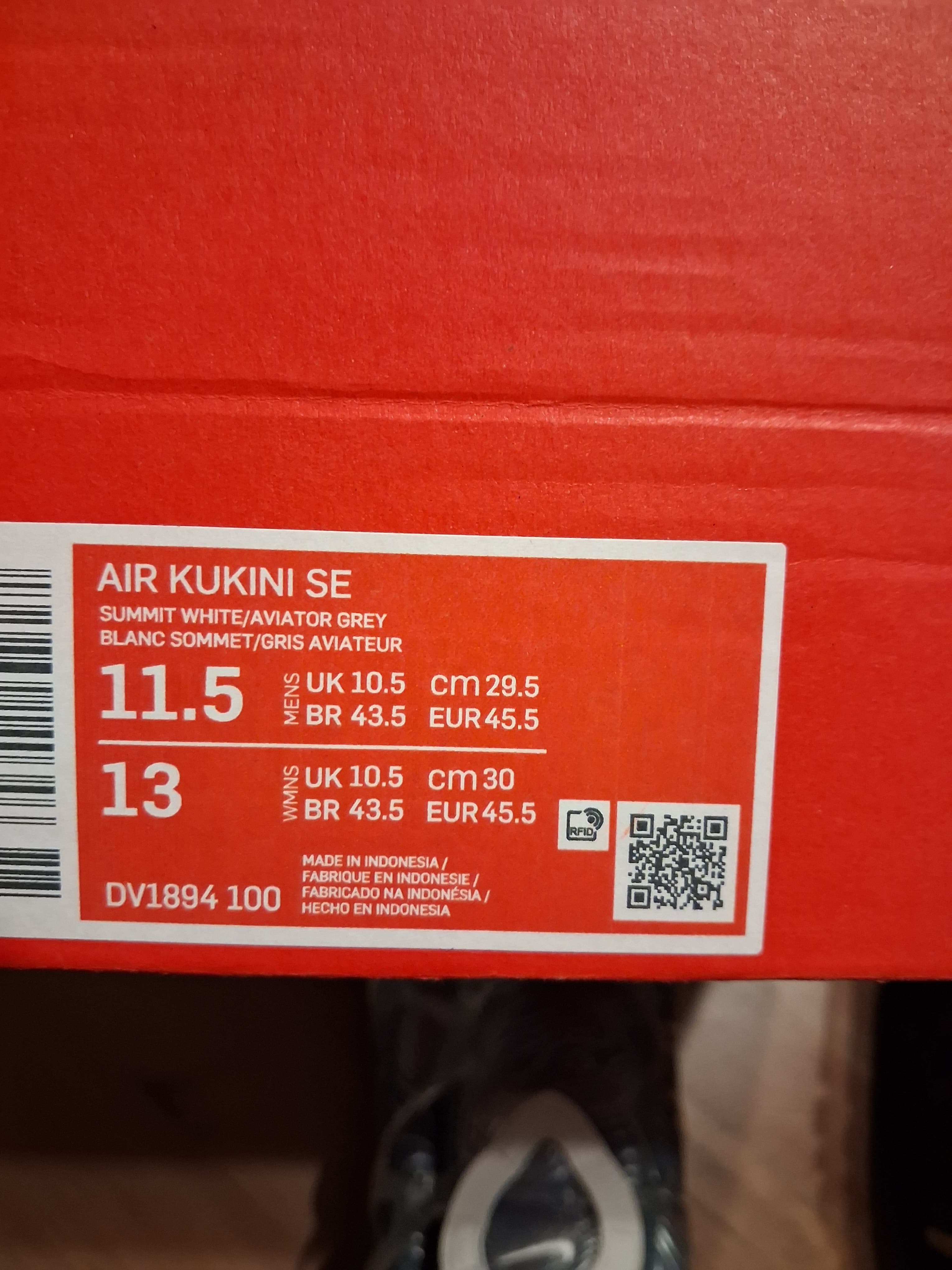 nike air kukini se summit white/aviator grey (45.5)(DV1894 100)