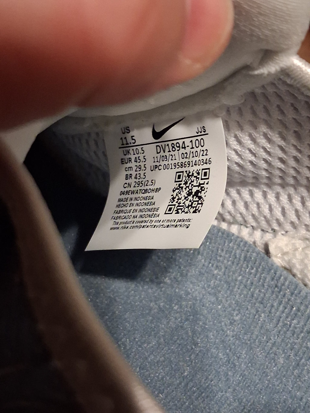 nike air kukini se summit white/aviator grey (45.5)(DV1894 100)